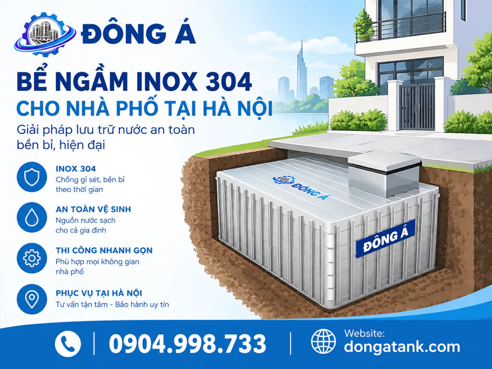 Lý do nên lắp đặt bể ngầm inox 304 cho nhà phố tại Hà Nội