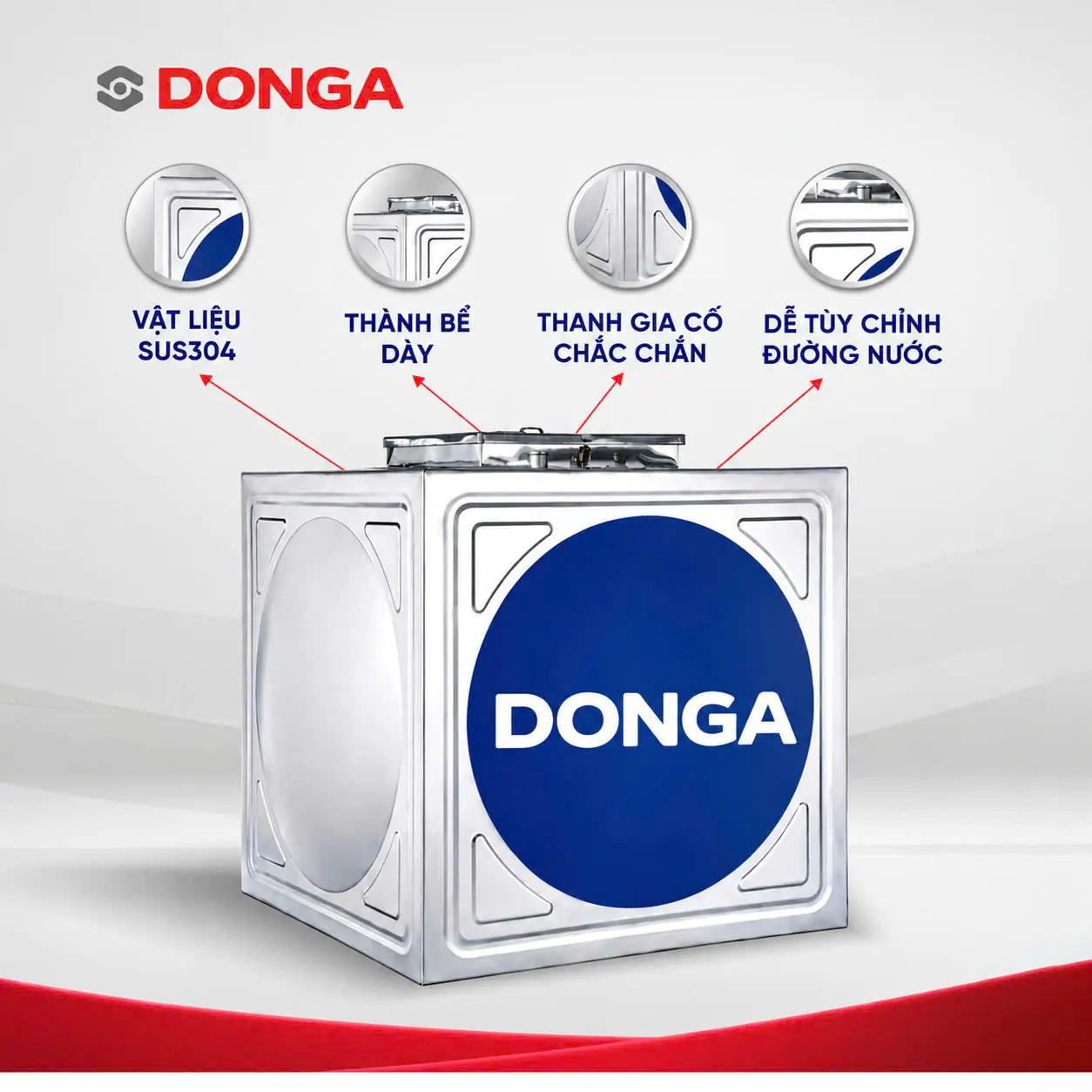 Bê nước ngầm inox chất lượng cao 2000L