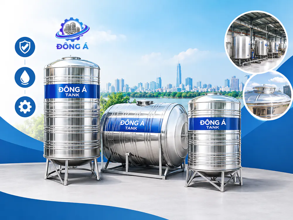 Top 5 nhà máy cung cấp bồn nước inox đứng và ngang chất lượng tại Hà Nội