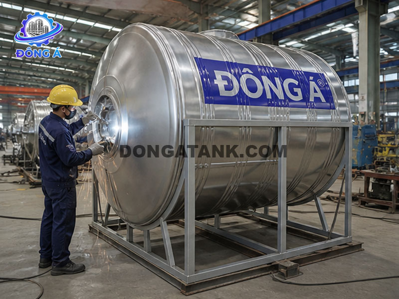 Bồn nước Inox ngang Đông Á 1000L (Φ960)