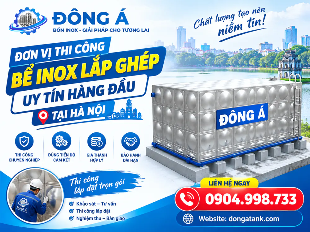 Đơn vị thi công bể inox lắp ghép uy tín hàng đầu tại Hà Nội