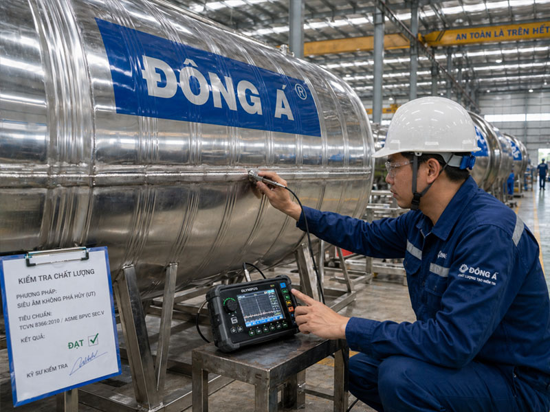 Bồn nước công nghiệp Đông Á ngang 30000L