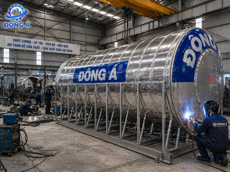 Bồn nước công nghiệp Đông Á ngang 12000L
